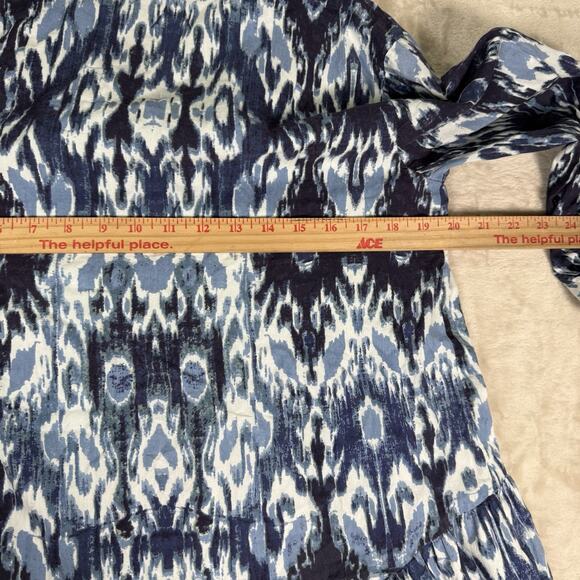 Blue Patterned Mini Dress - Picture 8 of 11